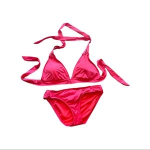 Massimo swimsuit set Large bikini top Small bottom pinkish coral